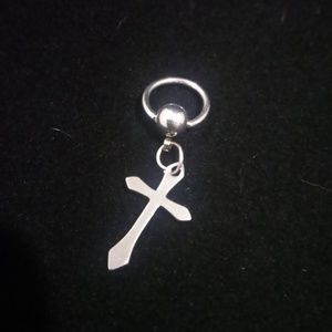 16g SS Cross Punk Belly/Navel CBR Ring STERILE/NEW